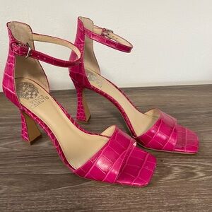 Vince Camuto Fuchsia Croc-Embossed Heels